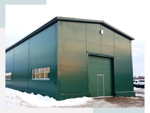 Двускатные ангары в Шадринске